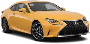 Yellow Lexus R C Coupe Side View PNG image