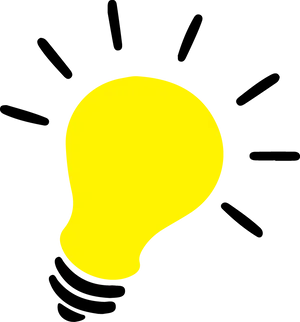 Yellow Lightbulb Graphicon Black Background
