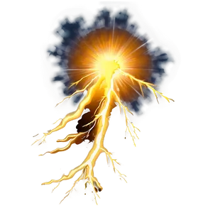 Yellow Lightning Explosion PNG Hji