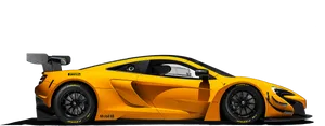 Yellow Mc Laren Side Profile PNG image