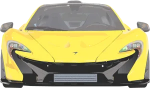 Yellow Mc Laren Sports Car Front View PNG image