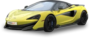 Yellow Mc Laren600 L T Side View PNG image