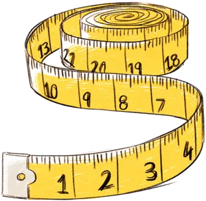 Yellow Measuring Tape Illustration PNG image
