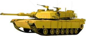 Yellow Military Tank Isolated PNG image