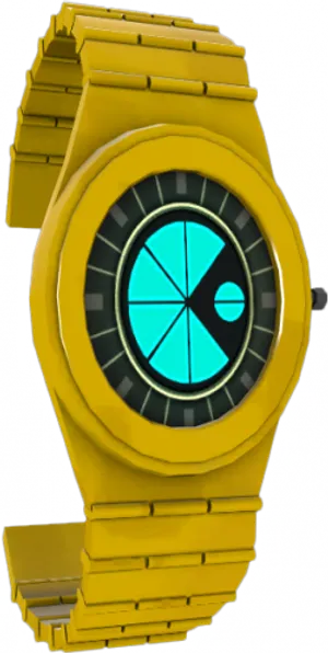 Yellow Modern Wristwatch PNG image