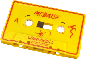 Yellow Music Cassette Tape PNG