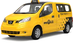 Yellow N Y C Taxi Van PNG image