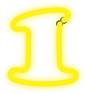 Yellow Neon Gemini Sign PNG image