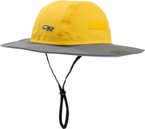 Yellow Outdoor Sun Hat PNG image