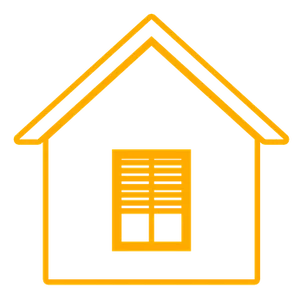 Yellow Outline House Icon