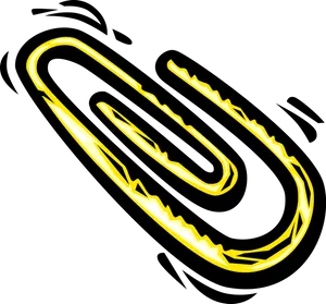Yellow Outlined Paperclip PNG