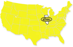 Yellow Outlined U S A Mapwith Logo PNG image