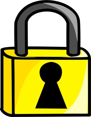 Yellow Padlock Illustration PNG image