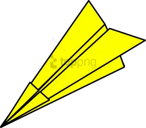 Yellow Paper Plane Illustration.png PNG
