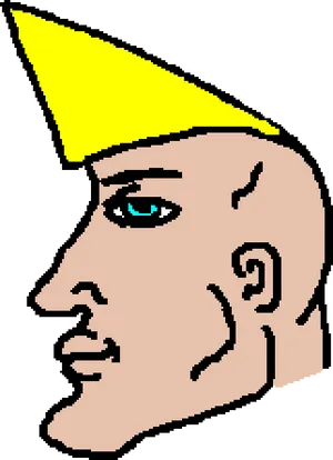 Yellow Party Hat Cartoon Profile PNG image