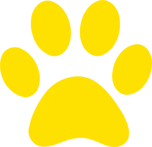 Yellow Paw Print Graphic PNG image