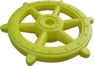 Yellow Plastic Ship Wheel Toy PNG image