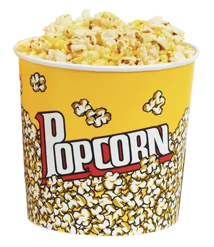 Yellow Popcorn Bucket Full PNG image