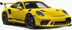 Yellow Porsche911 G T3 Side View PNG image