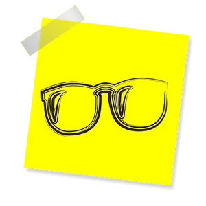 Yellow Postit Glasses Sketch PNG image