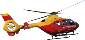 Yellow Red Air Ambulance Helicopter PNG image