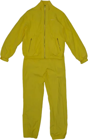 Yellow Reebok Tracksuit Flatlay PNG image