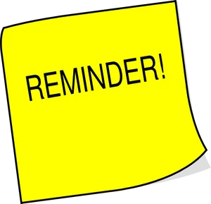 Yellow Reminder Sticky Note PNG image