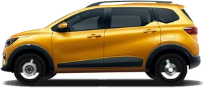 Yellow Renault Crossover Side View PNG image