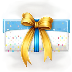 Yellow Ribbon On Gift PNG 74