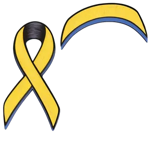 Yellow Ribbon Outline PNG Wfs