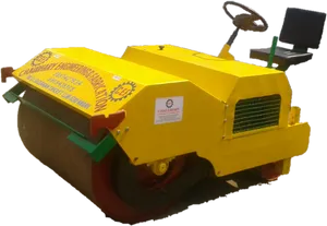 Yellow Road Roller Machine PNG image