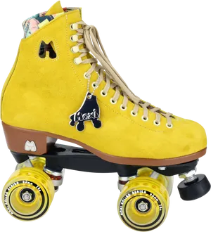 Yellow Roller Skatewith Keychain PNG image
