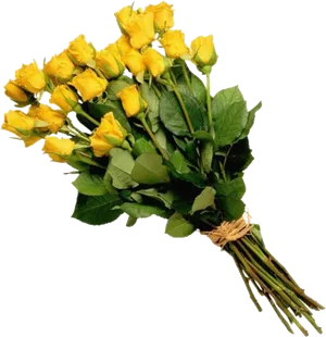 Yellow Rose Bouquet Transparent Background PNG image