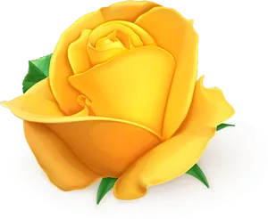 Yellow Rose Vector Art PNG