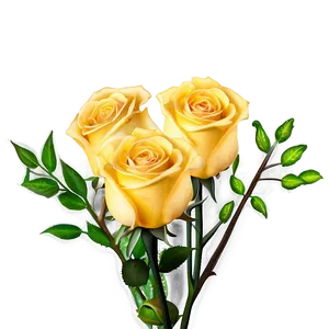 Yellow Roses Arrangement PNG Njw