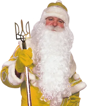 Yellow Santa Clauswith Staff.png PNG image