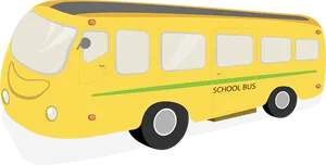 Yellow School Bus Cartoon Illustration