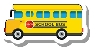 Yellow School Bus Illustration PNG image