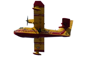 Yellow Seaplane Securite Civile45 PNG image