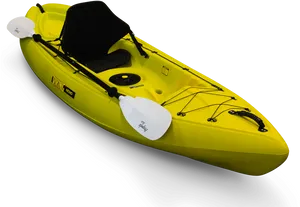 Yellow Single Kayakwith Paddle PNG image