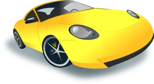 Yellow Sports Car Illustration PNG image
