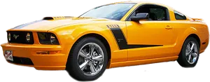 Yellow Sports Car Mustang G T