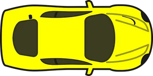 Yellow Sports Car Top View PNG image