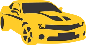Yellow Sports Car Vector Illustration PNG image