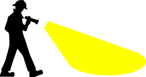Yellow Spotlight Beam Black Background