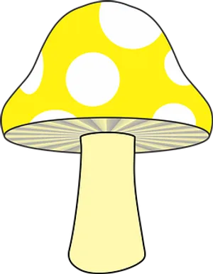 Yellow Spotted Mushroom Vector