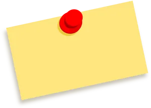 Yellow Sticky Note Red Pushpin PNG image