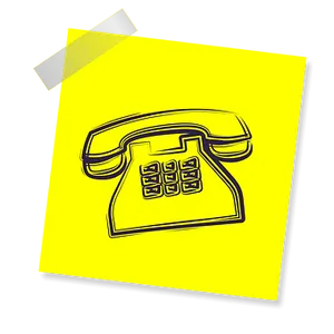 Yellow Sticky Note Telephone Drawing PNG image