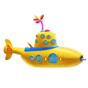 Yellow Submarine In Fantasy Setting Png 06292024 PNG image