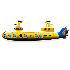 Yellow Submarine In The Ocean Depths Png 06292024 PNG image